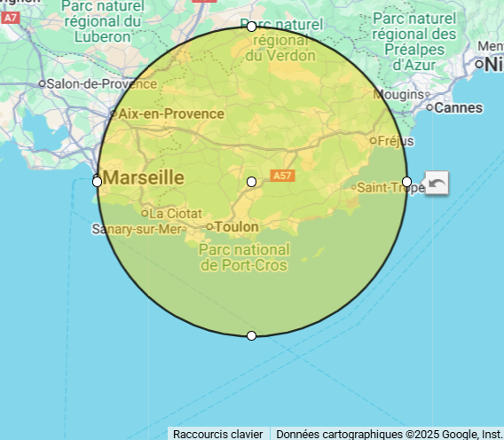 Zone de livraison Arancini 80km