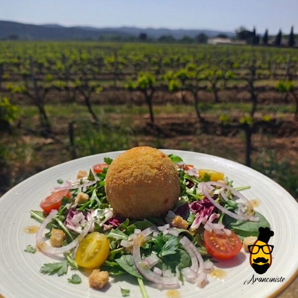 Arancini dans l'assiette
